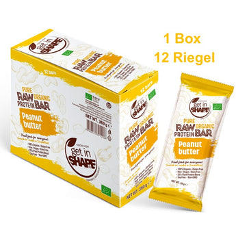 12 Proteinriegel Box - Erdnussbutter-Reiner biologischer roher Riegel-Online kaufen-Super Preis-100% bio-vegan-www.getrawbar.eu